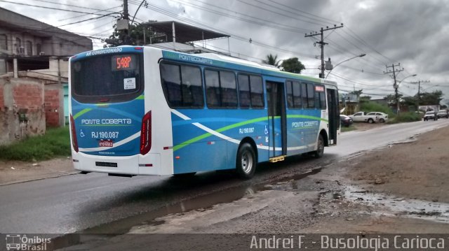 Viação Ponte Coberta RJ 190.087 na cidade de Rio de Janeiro, Rio de Janeiro, Brasil, por Andrei Fernando Rodrigues de Jesus. Número da foto: #5864285.