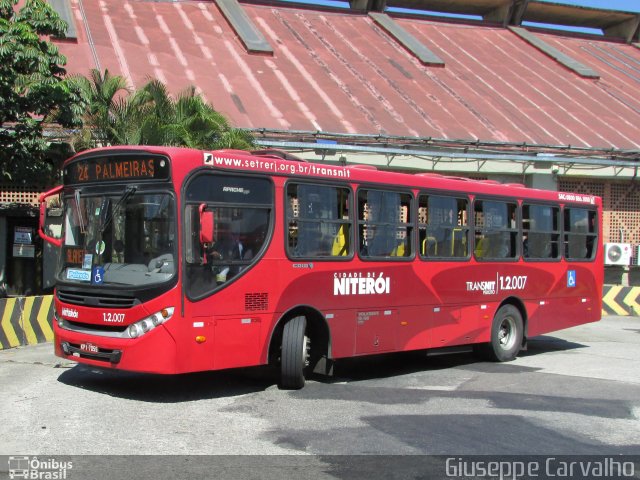Transportes Peixoto 1.2.007 na cidade de Niterói, Rio de Janeiro, Brasil, por Giuseppe Carvalho. Número da foto: #5912565.