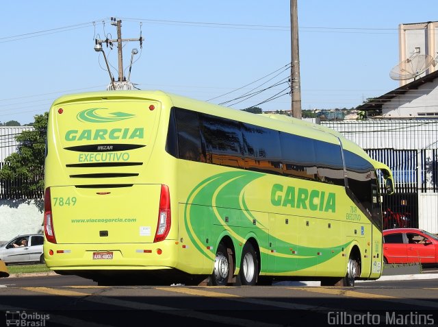 Viação Garcia 7849 na cidade de Londrina, Paraná, Brasil, por Gilberto Martins. Número da foto: #5913079.