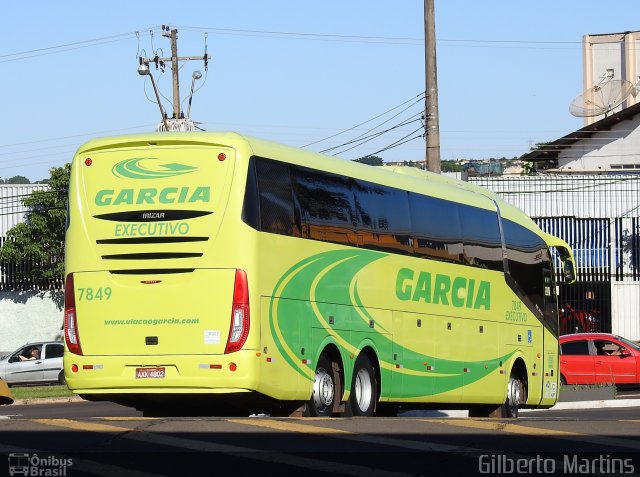 Viação Garcia 7849 na cidade de Londrina, Paraná, Brasil, por Gilberto Martins. ID da foto: 5913079.