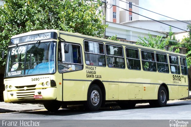 Praia Ônibus > Viação Metropolitana 3490 na cidade de Belo Horizonte, Minas Gerais, Brasil, por Franz Hecher. ID da foto: 5911727.