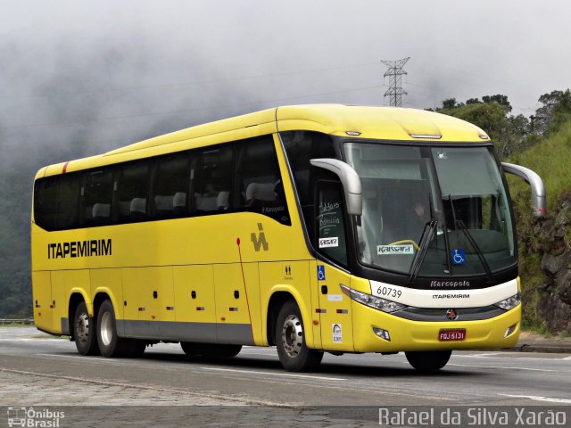 Viação Itapemirim 60739 na cidade de Petrópolis, Rio de Janeiro, Brasil, por Rafael da Silva Xarão. ID da foto: 5932607.