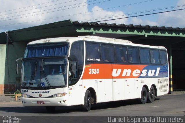 Unesul de Transportes 3524 na cidade de Osório, Rio Grande do Sul, Brasil, por Daniel Espindola Dorneles. ID da foto: 5936253.