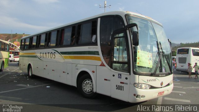 Viação Santos 5001 na cidade de Aparecida, São Paulo, Brasil, por Alex Ramos Ribeiro. ID da foto: 5936677.