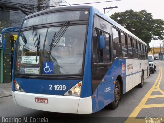 Sambaíba Transportes Urbanos 2 1599 na cidade de São Paulo, São Paulo, Brasil, por Jonathan  Aguiar Correa. ID da foto: 5936792.