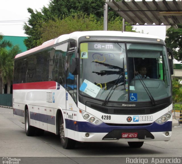 Breda Transportes e Serviços 4299 na cidade de São Paulo, São Paulo, Brasil, por Rodrigo  Aparecido. ID da foto: 5942279.