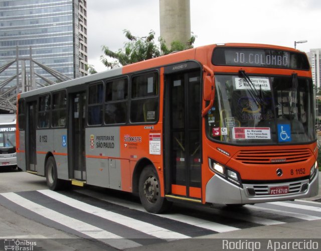 TRANSPPASS - Transporte de Passageiros 8 1152 na cidade de São Paulo, São Paulo, Brasil, por Rodrigo  Aparecido. ID da foto: 5943891.