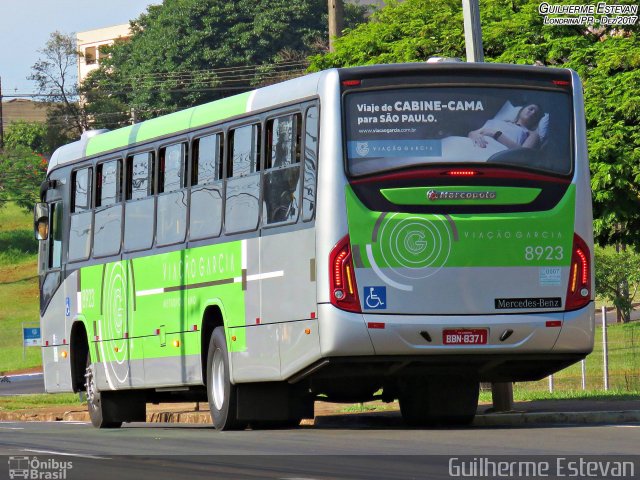 Viação Garcia 8923 na cidade de Londrina, Paraná, Brasil, por Guilherme Estevan. ID da foto: 5945830.