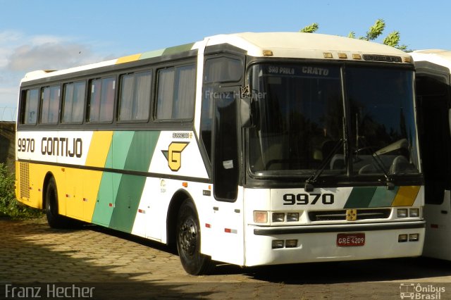 Empresa Gontijo de Transportes 9970 na cidade de Vitória da Conquista, Bahia, Brasil, por Franz Hecher. ID da foto: 5948574.