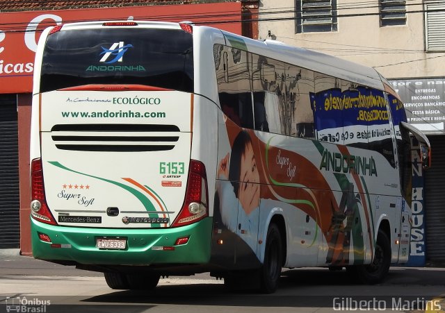 Empresa de Transportes Andorinha 6153 na cidade de Presidente Prudente, São Paulo, Brasil, por Gilberto Martins. ID da foto: 5915063.