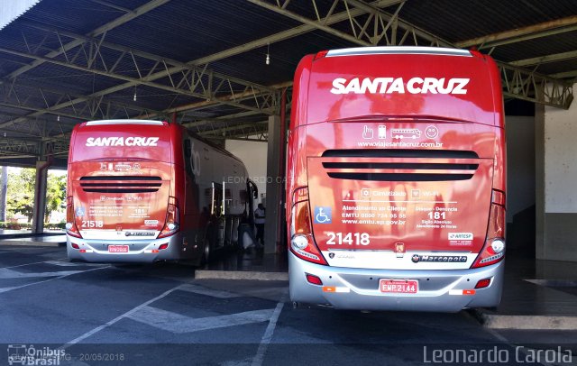 Viação Santa Cruz 21418 na cidade de Guaxupé, Minas Gerais, Brasil, por Leonardo Carola. Número da foto: #5951376.