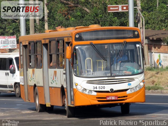 Taguatur - Taguatinga Transporte e Turismo 34-520 na cidade de São Luís, Maranhão, Brasil, por Patrick Ribeiro. ID da foto: 5950719.