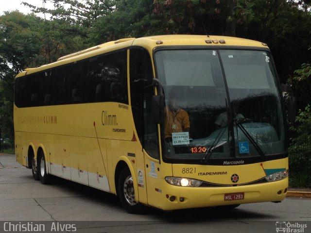 Viação Itapemirim 8821 na cidade de São Paulo, São Paulo, Brasil, por Christian  Alves. ID da foto: 5951565.