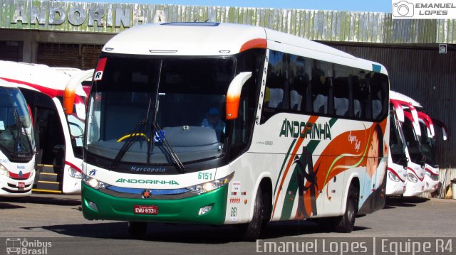 Empresa de Transportes Andorinha 6151 na cidade de Bauru, São Paulo, Brasil, por Emanuel Corrêa Lopes. ID da foto: 5953960.