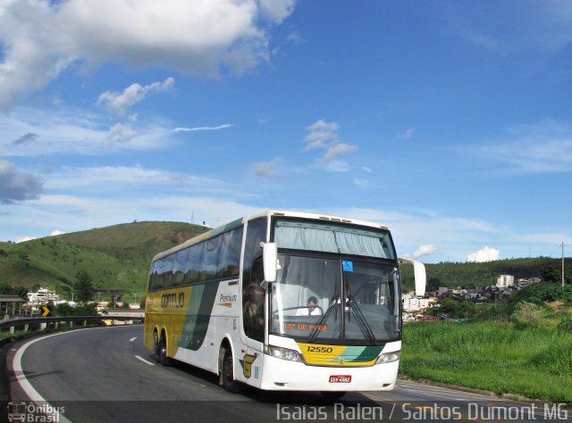 Empresa Gontijo de Transportes 12550 na cidade de Santos Dumont, Minas Gerais, Brasil, por Isaias Ralen. ID da foto: 5958684.