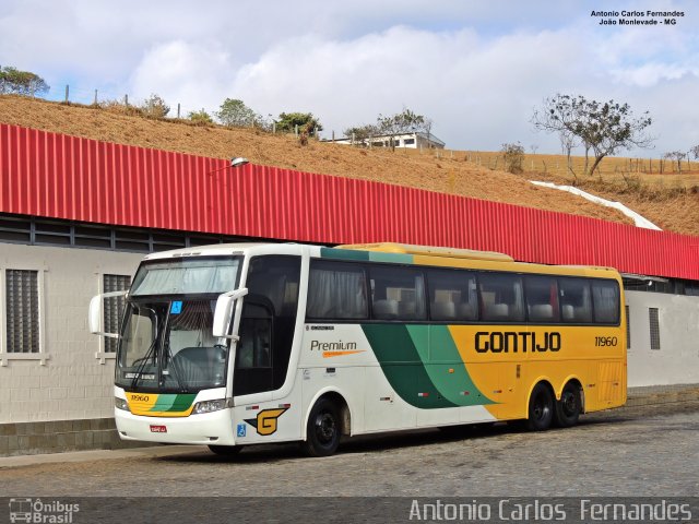 Empresa Gontijo de Transportes 11960 na cidade de João Monlevade, Minas Gerais, Brasil, por Antonio Carlos Fernandes. ID da foto: 5962642.