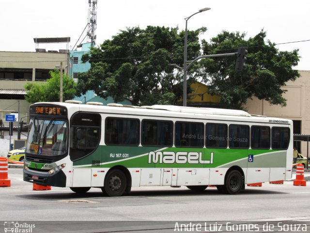 Transportes Mageli RJ 167.031 na cidade de Rio de Janeiro, Rio de Janeiro, Brasil, por André Luiz Gomes de Souza. ID da foto: 5963326.