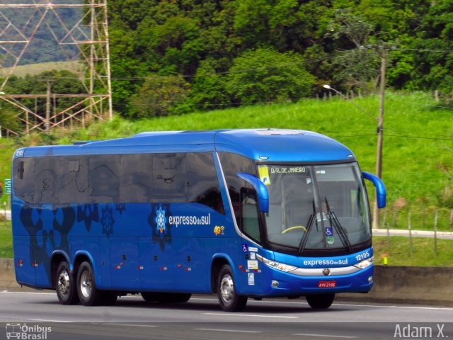 Expresso do Sul 12105 na cidade de Roseira, São Paulo, Brasil, por Adam Xavier Rodrigues Lima. ID da foto: 5964826.