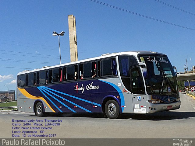 Lady Anna Transportes 2404 na cidade de Aparecida, São Paulo, Brasil, por Paulo Rafael Peixoto. Número da foto: #5968761.