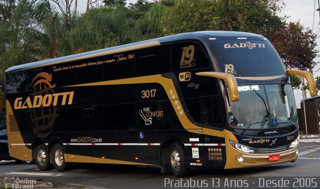 Auto Viação Gadotti 3017 na cidade de São Paulo, São Paulo, Brasil, por Cristiano Soares da Silva. ID da foto: 5917081.