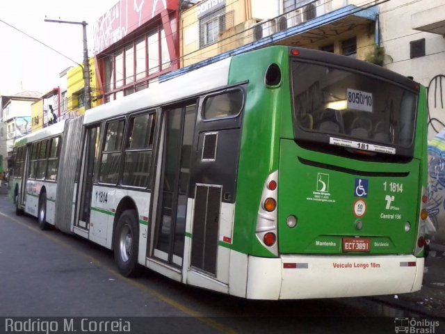 Viação Santa Brígida 1 1814 na cidade de São Paulo, São Paulo, Brasil, por Jonathan  Aguiar Correa. ID da foto: 5972448.