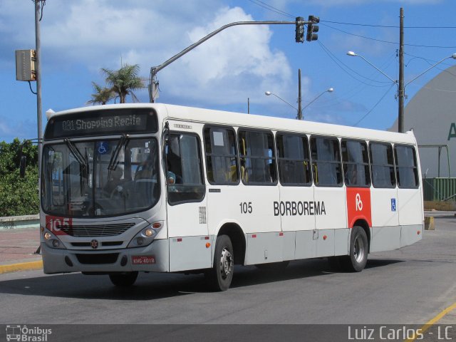 Borborema Imperial Transportes 105 na cidade de Recife, Pernambuco, Brasil, por Luiz Carlos de Santana. ID da foto: 5973794.