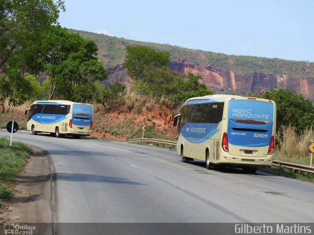 Viação Novo Horizonte 524011 na cidade de Alto Garças, Mato Grosso, Brasil, por Gilberto Martins. Número da foto: #5923314.