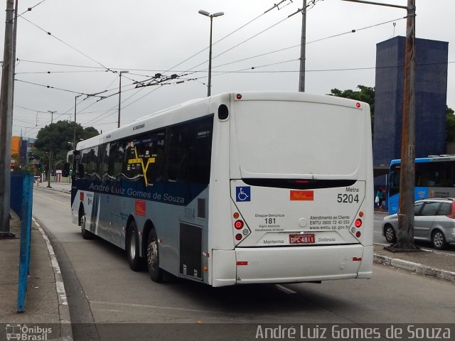 Metra - Sistema Metropolitano de Transporte 5204 na cidade de São Paulo, São Paulo, Brasil, por André Luiz Gomes de Souza. ID da foto: 5924877.