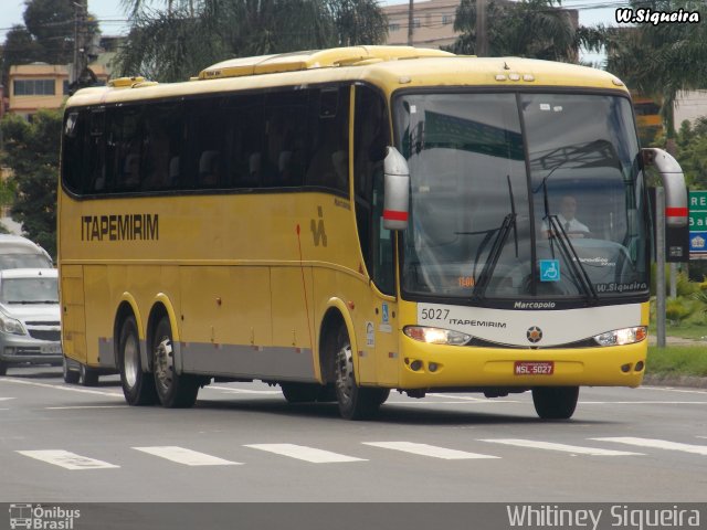 Viação Itapemirim 5027 na cidade de Cariacica, Espírito Santo, Brasil, por Whitiney Siqueira. Número da foto: #5926699.