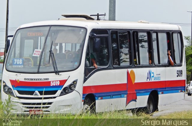 AVP - Auto Viação Paraíso 5019 na cidade de Aracaju, Sergipe, Brasil, por Sergio Marques . ID da foto: 5926590.