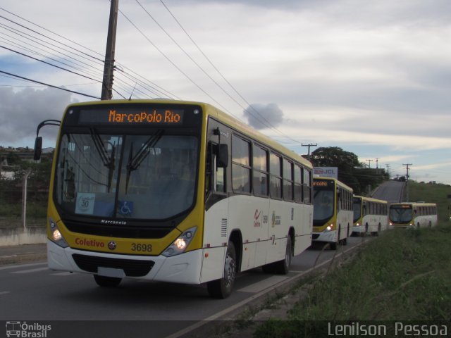 Coletivo Transportes 3698 na cidade de Caruaru, Pernambuco, Brasil, por Lenilson da Silva Pessoa. Número da foto: #5929738.