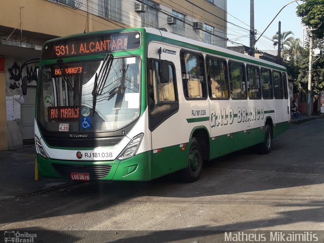 Viação Galo Branco RJ 181.038 na cidade de São Gonçalo, Rio de Janeiro, Brasil, por Matheus Mikaimitis . ID da foto: 5930130.