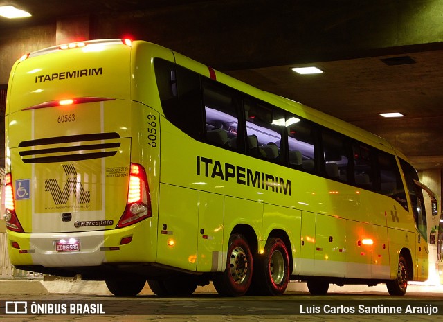 Viação Itapemirim 60563 na cidade de Belo Horizonte, Minas Gerais, Brasil, por Luís Carlos Santinne Araújo. ID da foto: 5990670.