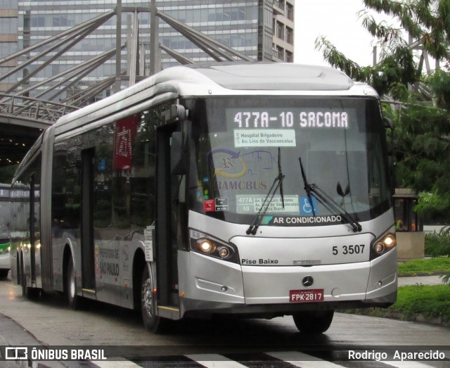 Via Sul Transportes Urbanos 5 3507 na cidade de São Paulo, São Paulo, Brasil, por Rodrigo  Aparecido. ID da foto: 5990510.