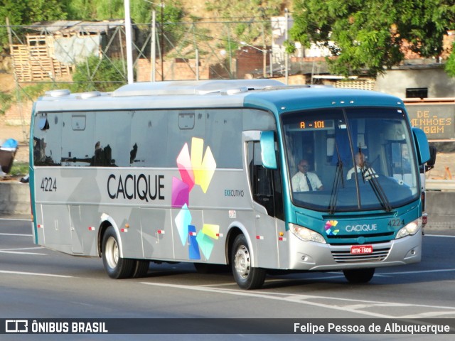 Cacique Transportes 4224 na cidade de Salvador, Bahia, Brasil, por Felipe Pessoa de Albuquerque. Número da foto: #5989726.