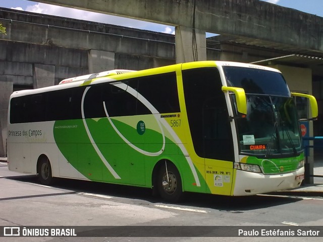 Expresso Princesa dos Campos 5867 na cidade de Curitiba, Paraná, Brasil, por Paulinho Sartor. ID da foto: 5991360.