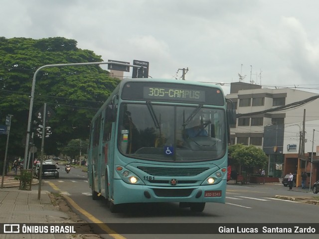 TCGL - Transportes Coletivos Grande Londrina 1181 na cidade de Londrina, Paraná, Brasil, por Gian Lucas  Santana Zardo. Número da foto: #5998080.