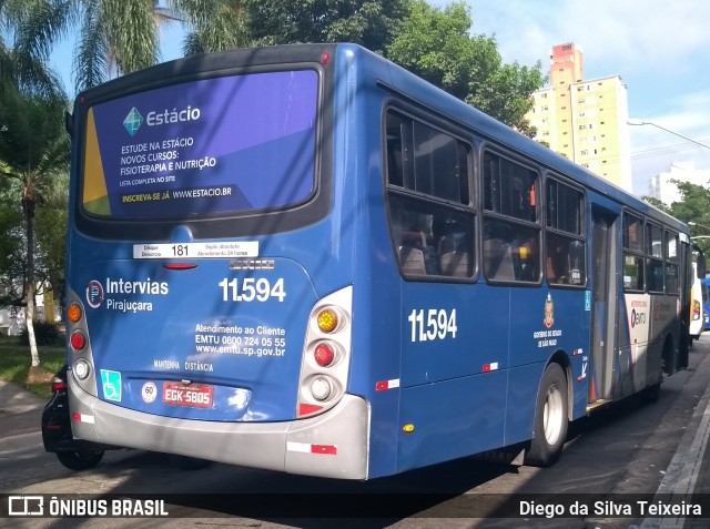 Viação Pirajuçara 11.594 na cidade de São Paulo, São Paulo, Brasil, por Diego da Silva Teixeira. Número da foto: #5997629.