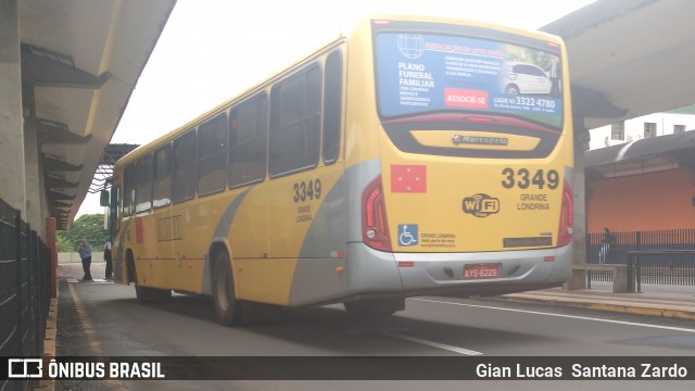 TCGL - Transportes Coletivos Grande Londrina 3349 na cidade de Londrina, Paraná, Brasil, por Gian Lucas  Santana Zardo. Número da foto: #5998086.