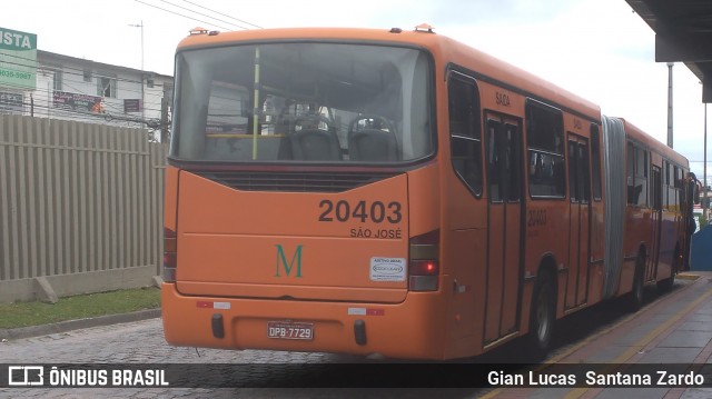 Auto Viação São José dos Pinhais 20403 na cidade de São José dos Pinhais, Paraná, Brasil, por Gian Lucas  Santana Zardo. ID da foto: 5999385.