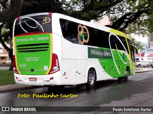 Expresso Princesa dos Campos 6451 na cidade de Curitiba, Paraná, Brasil, por Paulinho Sartor. ID da foto: 6000117.