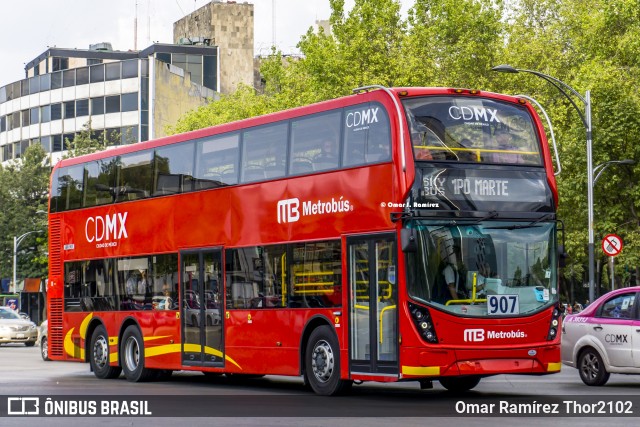 SBR - Sky Bus Reforma 907 na cidade de Cuauhtémoc, Ciudad de México, México, por Omar Ramírez Thor2102. Número da foto: #5999882.