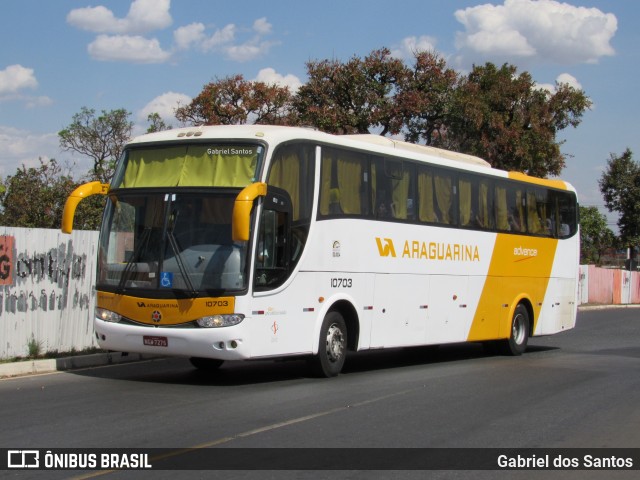 Viação Araguarina 10703 na cidade de Brasília, Distrito Federal, Brasil, por Gabriel dos Santos. ID da foto: 5999201.