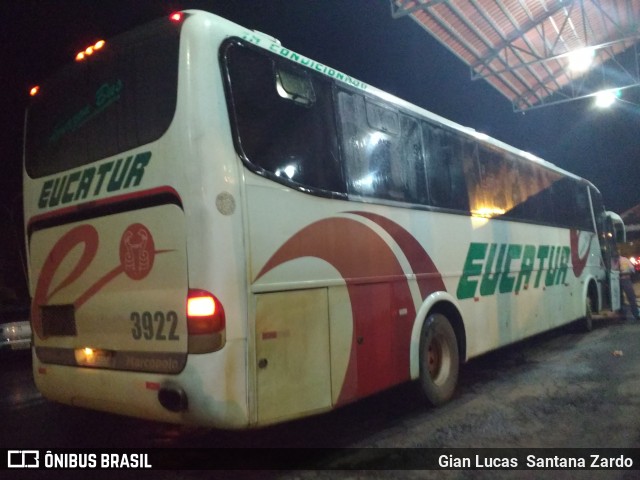 Eucatur - Empresa União Cascavel de Transportes e Turismo 3922 na cidade de Ouro Preto do Oeste, Rondônia, Brasil, por Gian Lucas  Santana Zardo. ID da foto: 6001278.