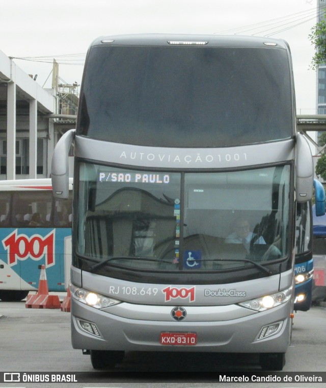 Auto Viação 1001 RJ 108.649 na cidade de Rio de Janeiro, Rio de Janeiro, Brasil, por Marcelo Candido de Oliveira. Número da foto: #6003162.