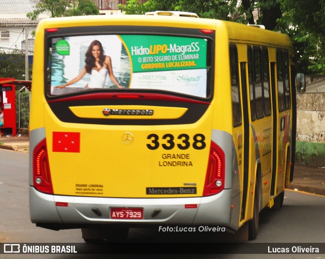TCGL - Transportes Coletivos Grande Londrina 3338 na cidade de Londrina, Paraná, Brasil, por Lucas Oliveira . Número da foto: #6003655.
