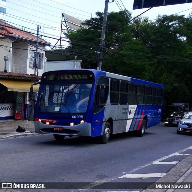 Auto Viação Urubupungá 00998 na cidade de São Paulo, São Paulo, Brasil, por Michel Nowacki. ID da foto: 6003574.