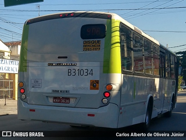 Viação VG B31034 na cidade de Rio de Janeiro, Rio de Janeiro, Brasil, por Carlos Alberto de Oliveira Júnior. ID da foto: 6004371.