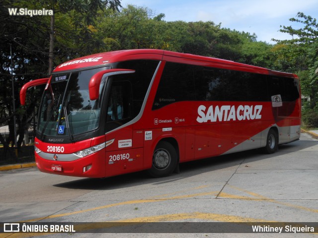 Viação Santa Cruz 208160 na cidade de São Paulo, São Paulo, Brasil, por Whitiney Siqueira. ID da foto: 6007322.