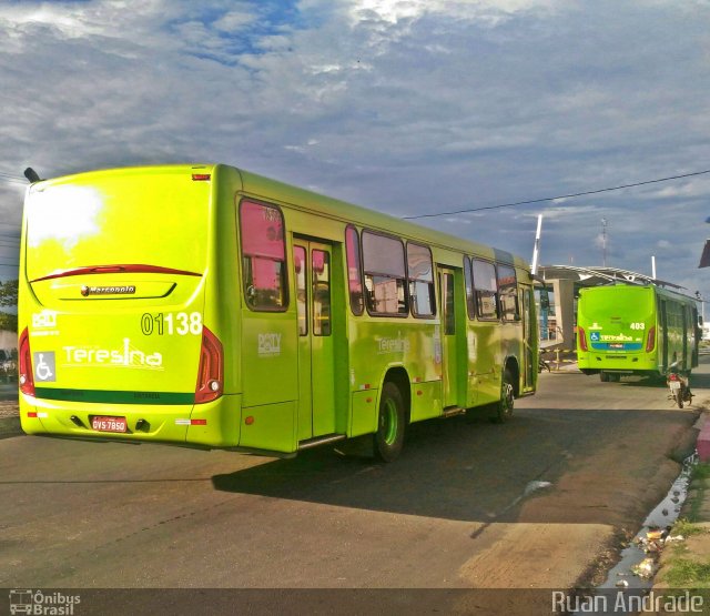 Transporte Coletivo Cidade Verde 01138 na cidade de Teresina, Piauí, Brasil, por Ruan Silva Andrade. ID da foto: 5974197.